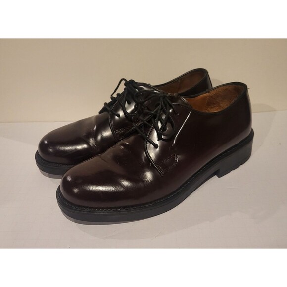 Bostonian Strada Brown Leather Lace Up Oxford Dress Shoes Men's 8 Made In Italy - Picture 1 of 9